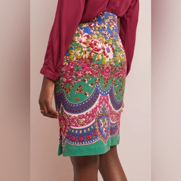 Anthropologie Maeve Sheffield Multicolor Floral Pencil Skirt Size 10 - Picture 14 of 14